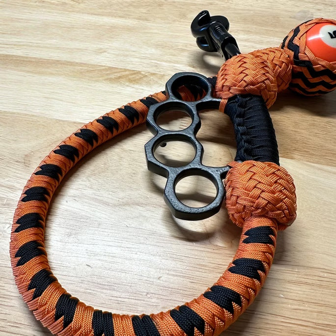 Full-Size Paracord Whip with Weighted Pool Ball Finish π₯