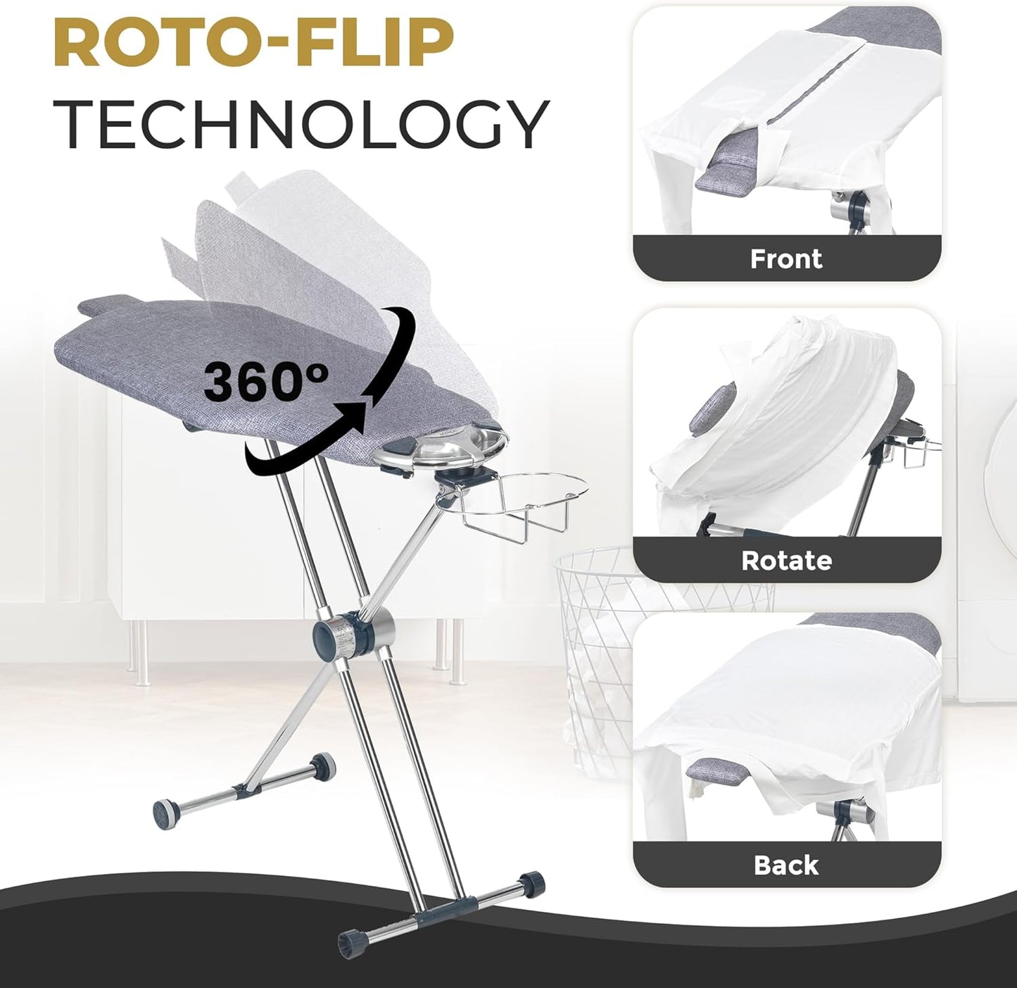 360° Roto‑Flip Ultra Ironing Board👔🌀