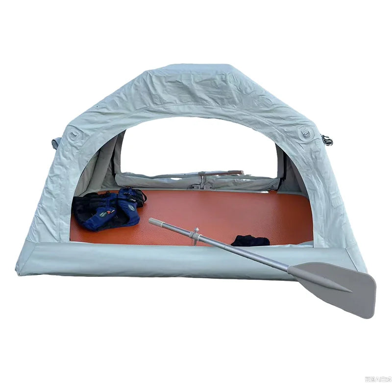 Roof-mounted inflatable tent