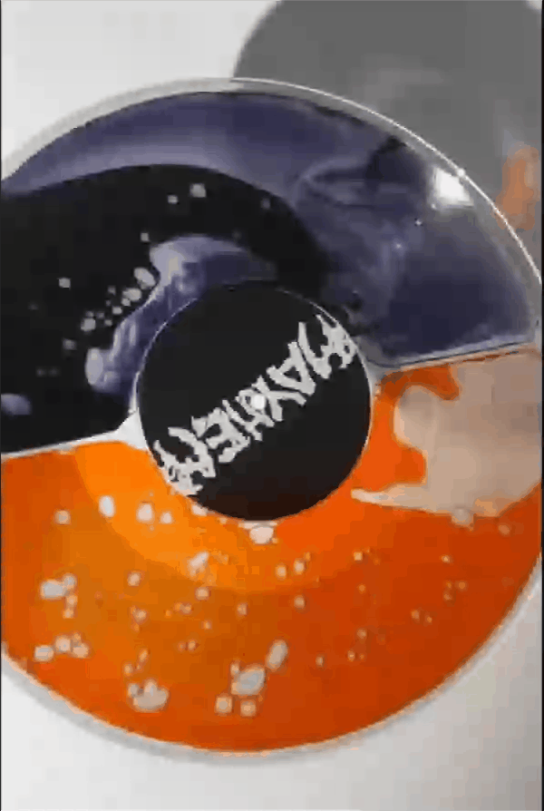 Mayhem Split Orange and Black Liquid Vinyl