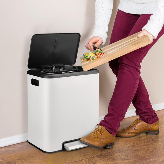 Dual Trash & Recycling Bin – Quiet Soft-Close Design(40L)