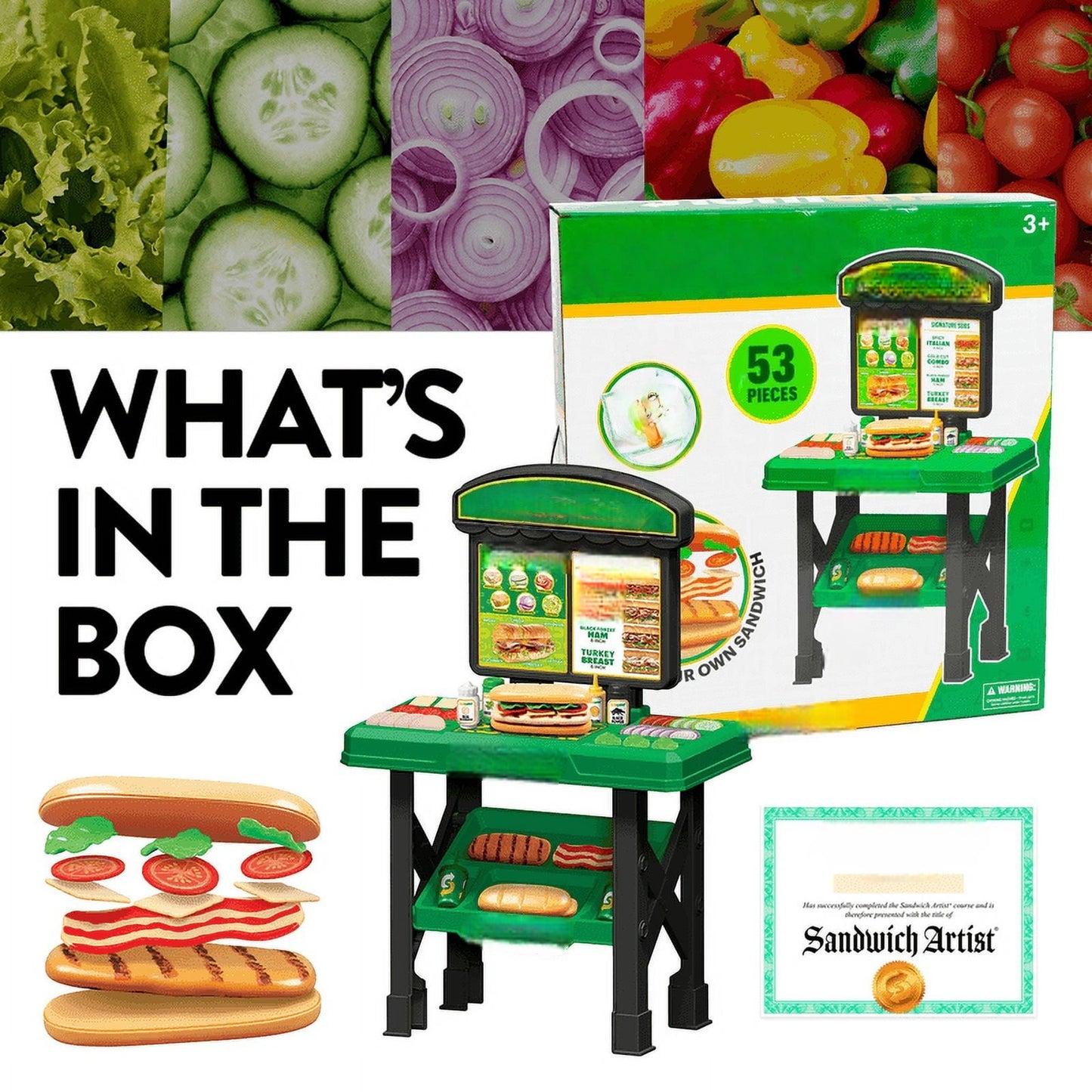 53-Piece Sandwich-Making Playset – Creative Pretend Food Fun 🥪✨